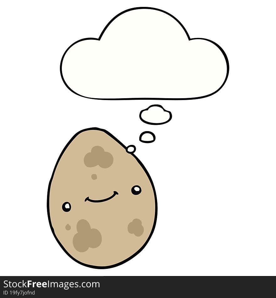 cartoon egg with thought bubble. cartoon egg with thought bubble