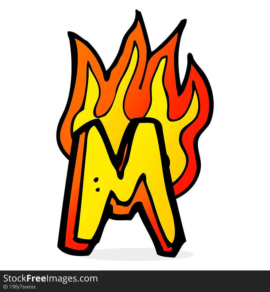 Cartoon Flaming Letter