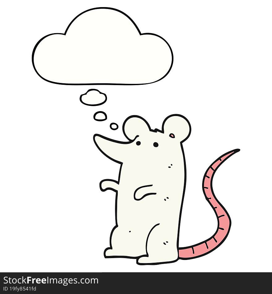 cartoon rat and thought bubble