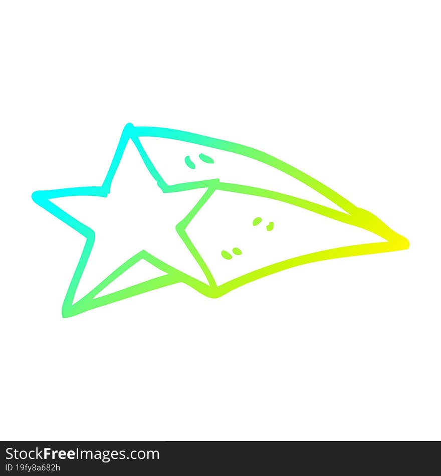 cold gradient line drawing cartoon shooting star