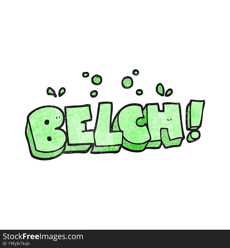 textured cartoon belch text