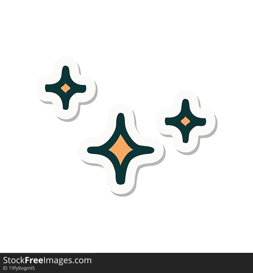 tattoo style sticker of a stars