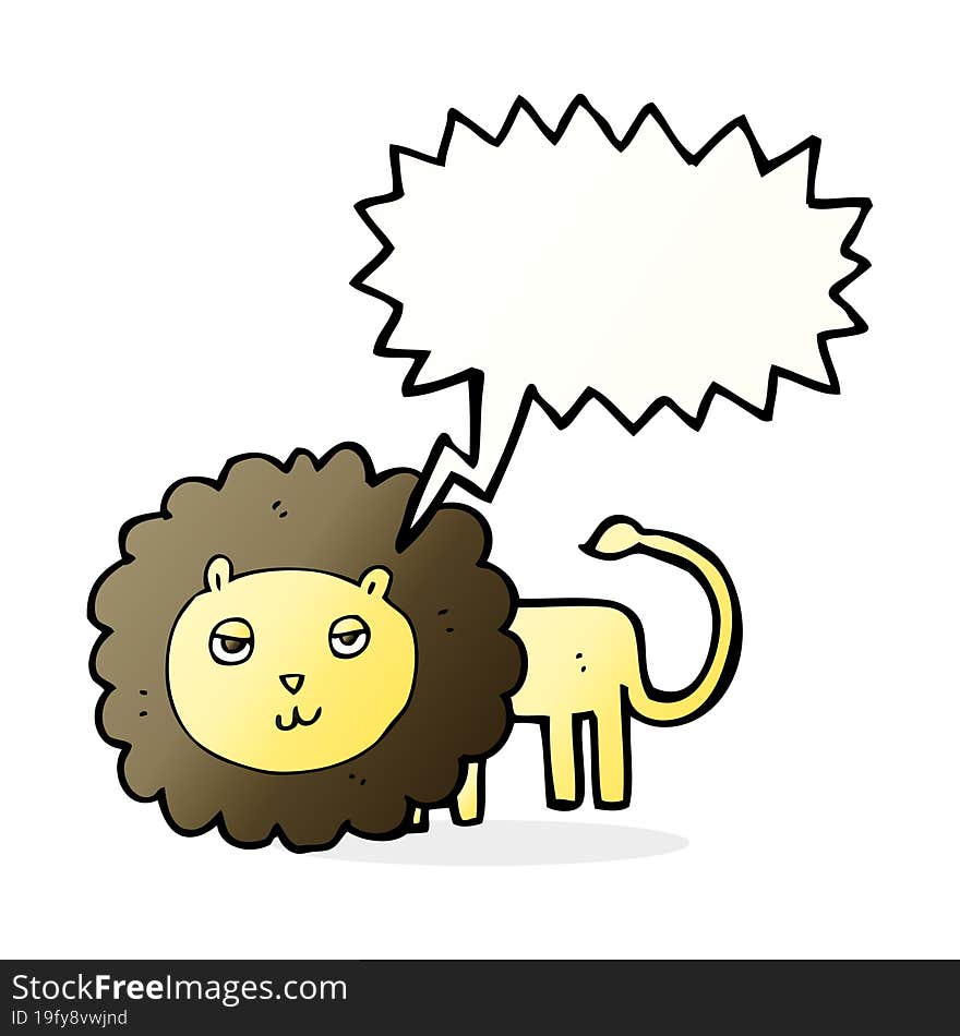 cartoon lion with speech bubble