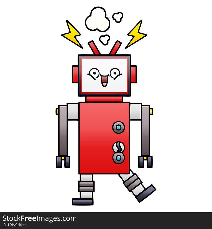 Gradient Shaded Cartoon Robot