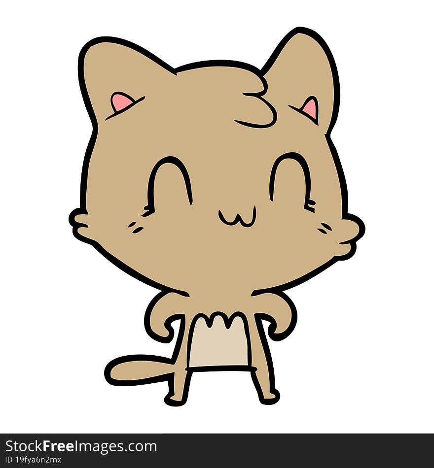 cartoon happy cat. cartoon happy cat