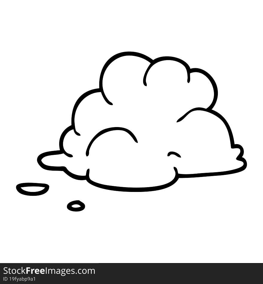 line drawing cartoon storm cloud