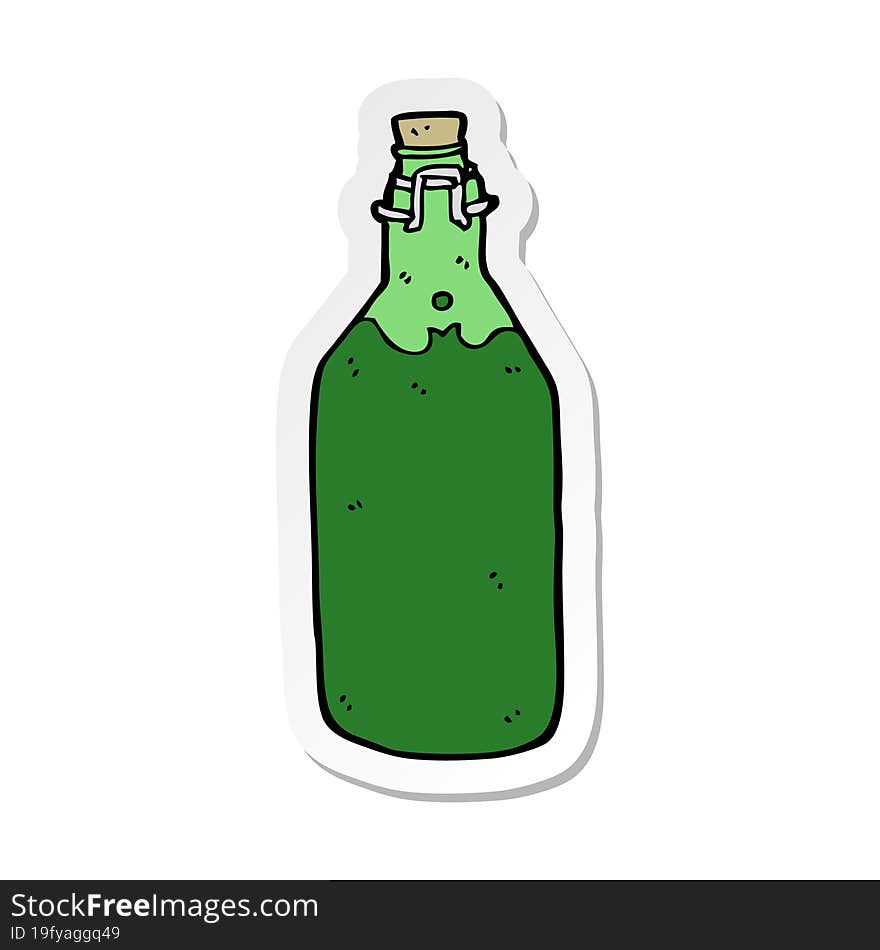 sticker of a cartoon bottle