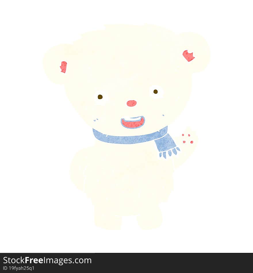 Cartoon Polar Bear Waving