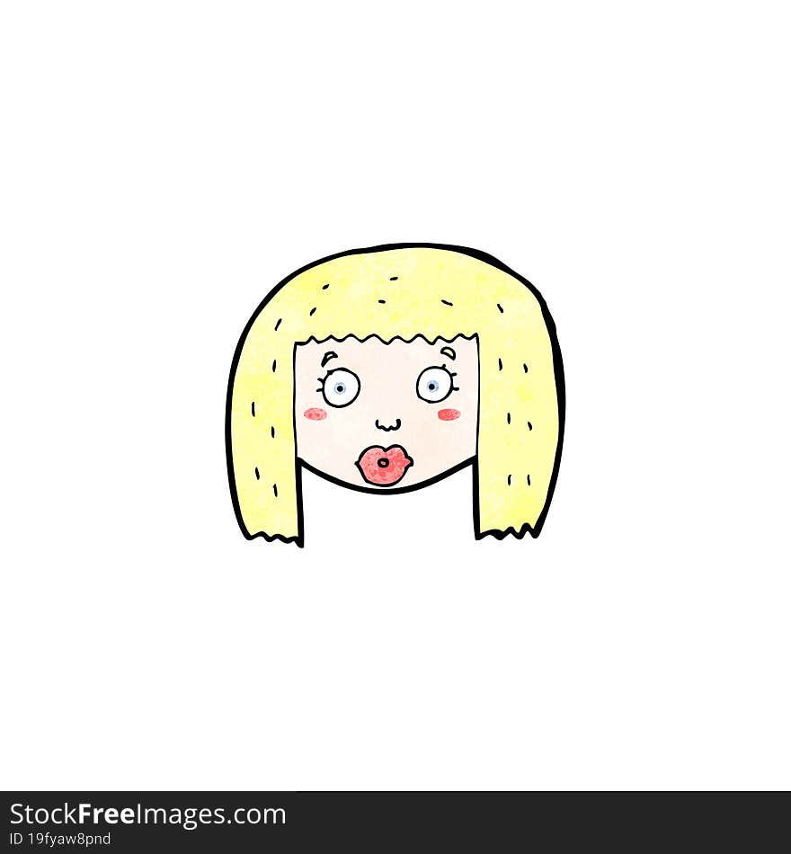 cartoon surprised blond woman