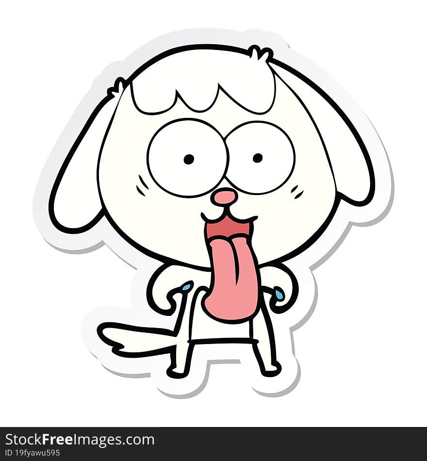 Sticker Of A Cute Cartoon Dog