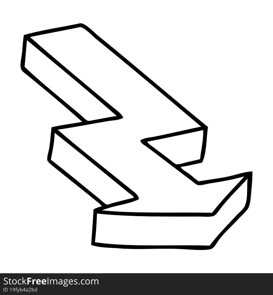 line doodle of a pointing arrow. line doodle of a pointing arrow