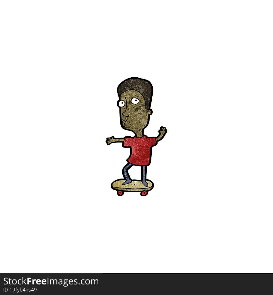 cartoon man on skateboard