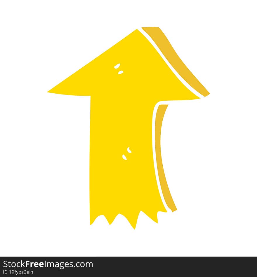 flat color style cartoon pointing arrow