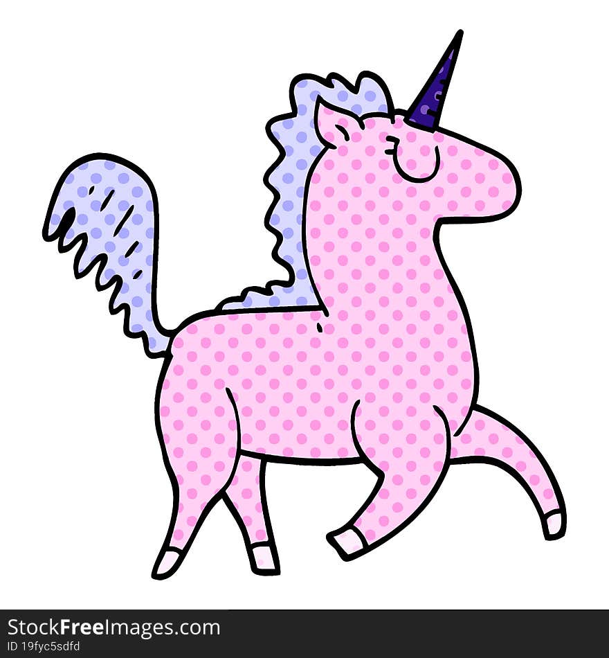 cartoon doodle unicorn