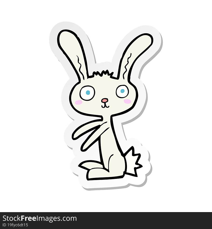 sticker of a cartoon rabbit