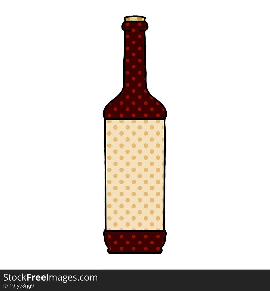 Quirky Comic Book Style Cartoon Wine Bottle