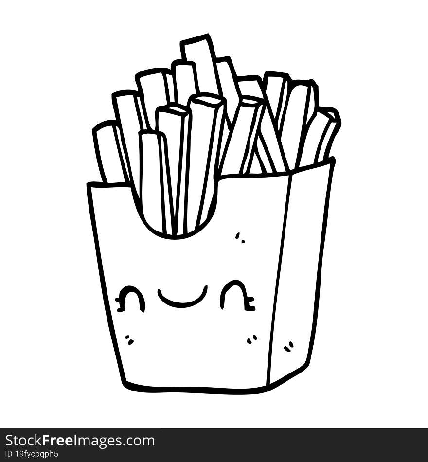 cartoon fries in box