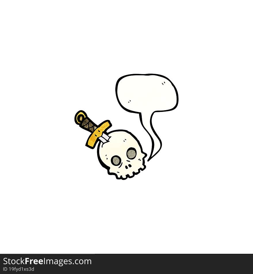 skull and sword cartoon