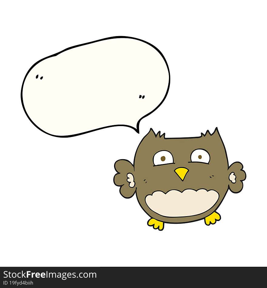 Speech Bubble Cartoon Owl