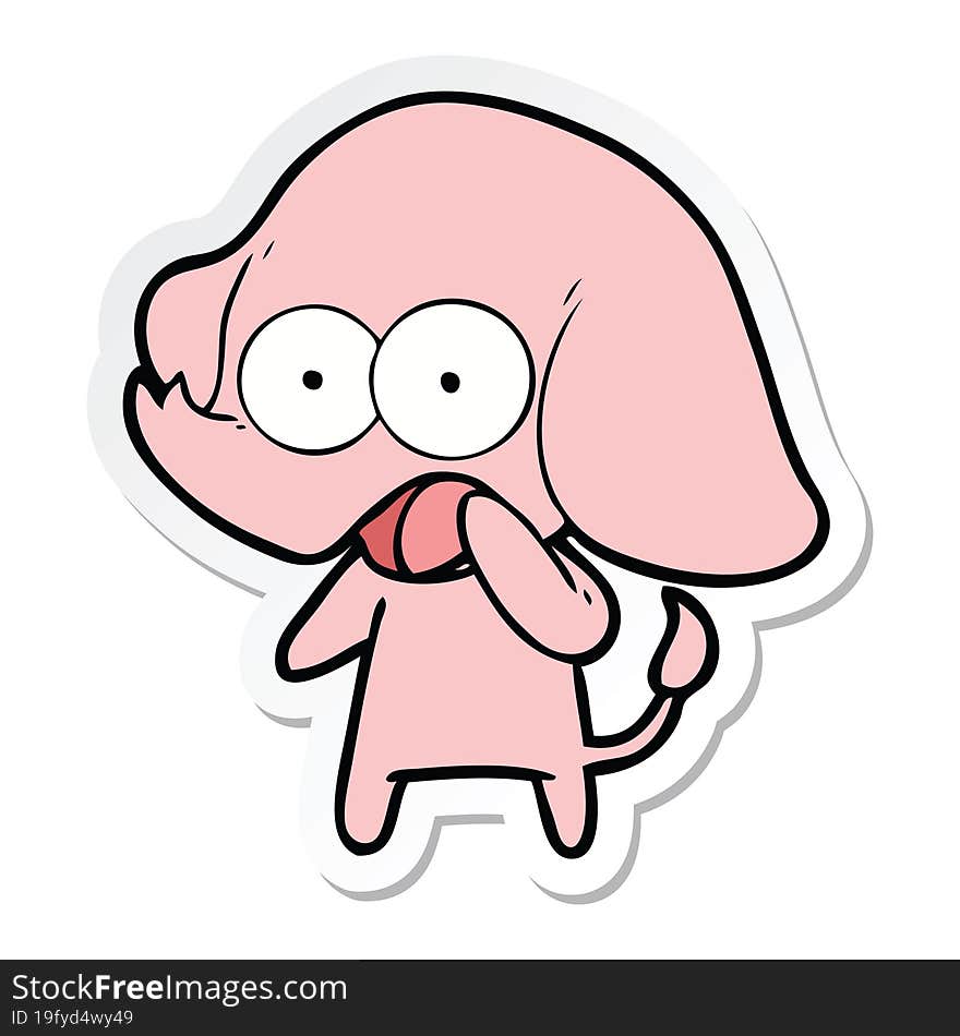 sticker of a cute cartoon elephant