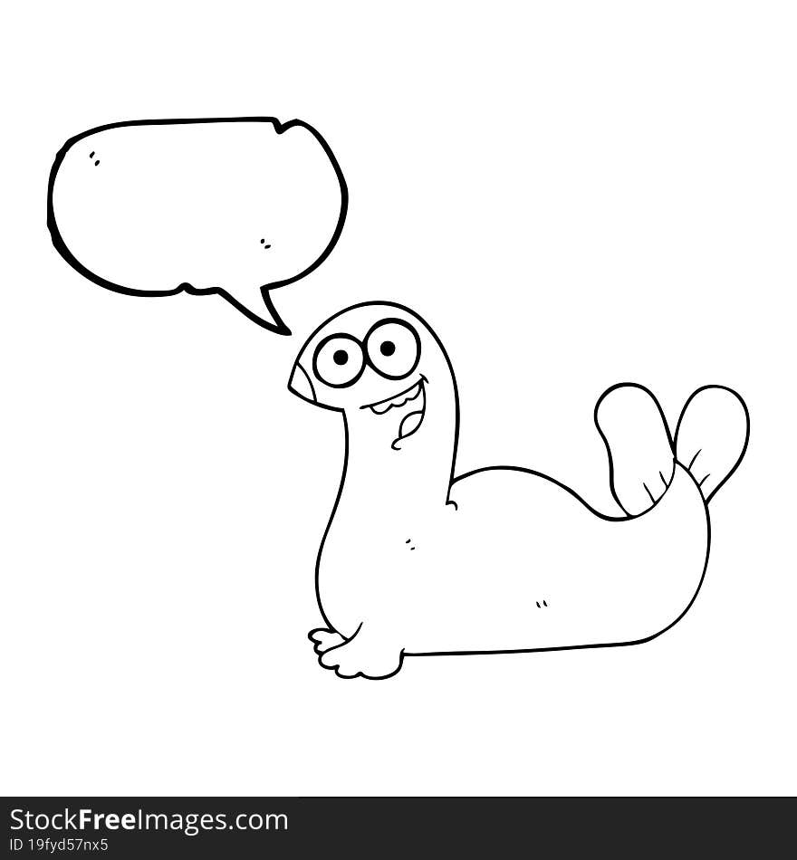 speech bubble cartoon seal