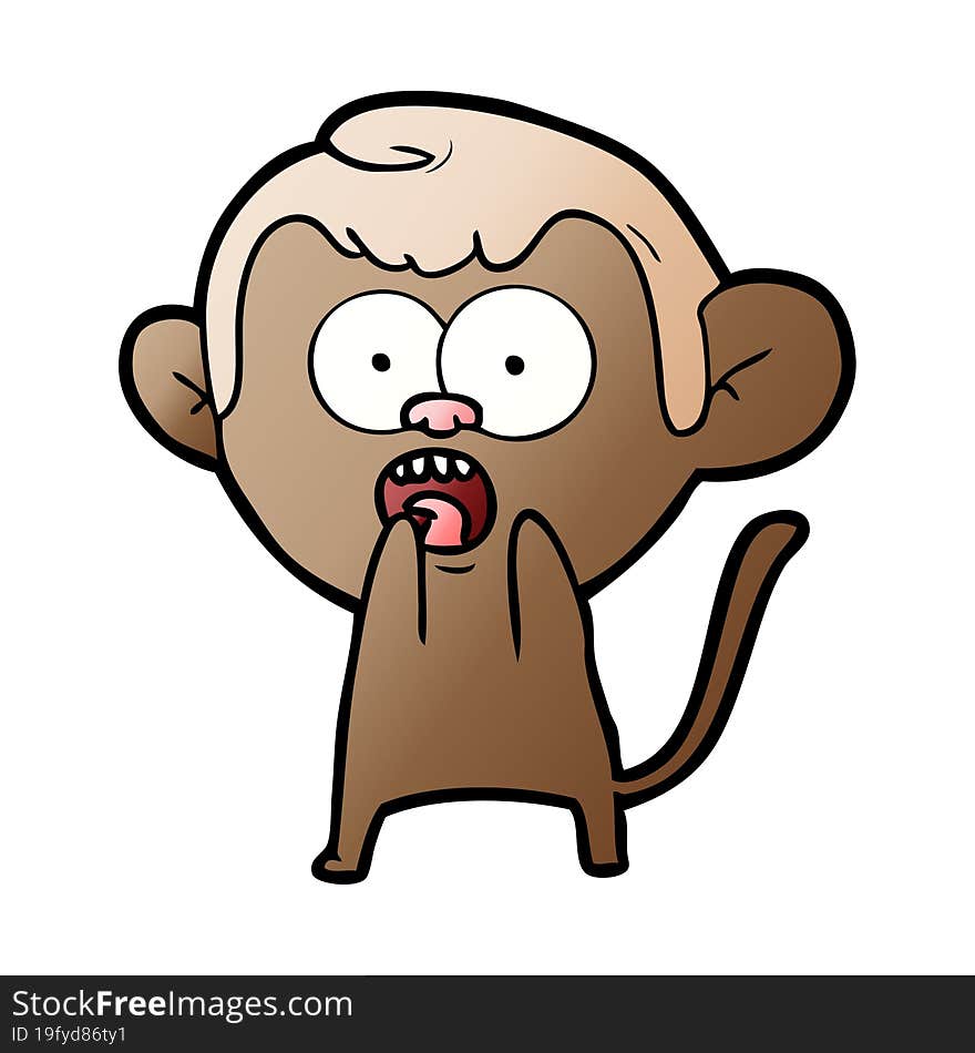 cartoon shocked monkey. cartoon shocked monkey