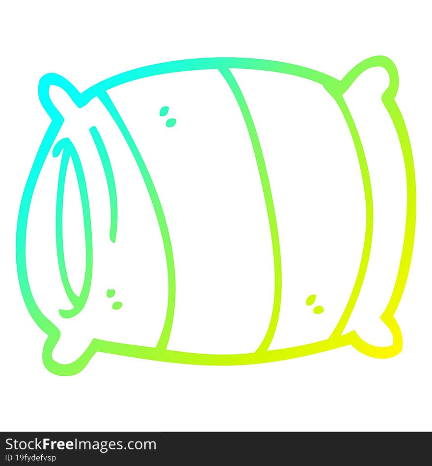 Cold Gradient Line Drawing Cartoon Pillow