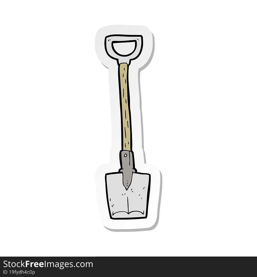 sticker of a cartoon shovel