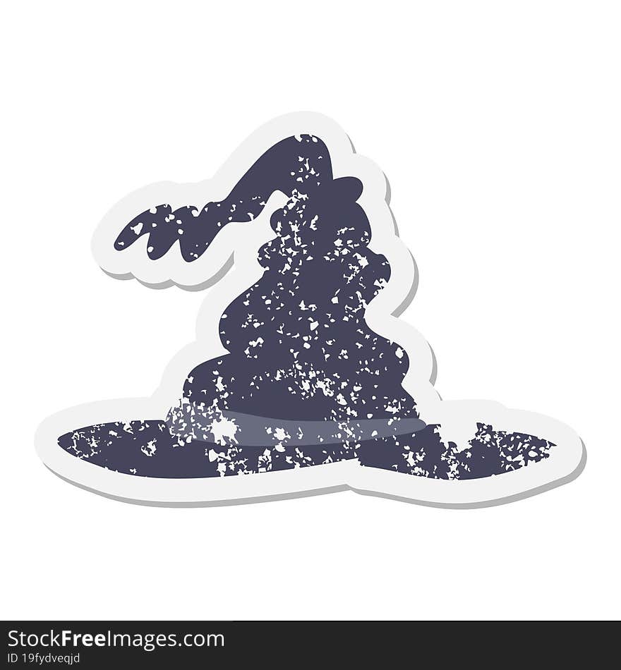 spooky witch hat grunge sticker