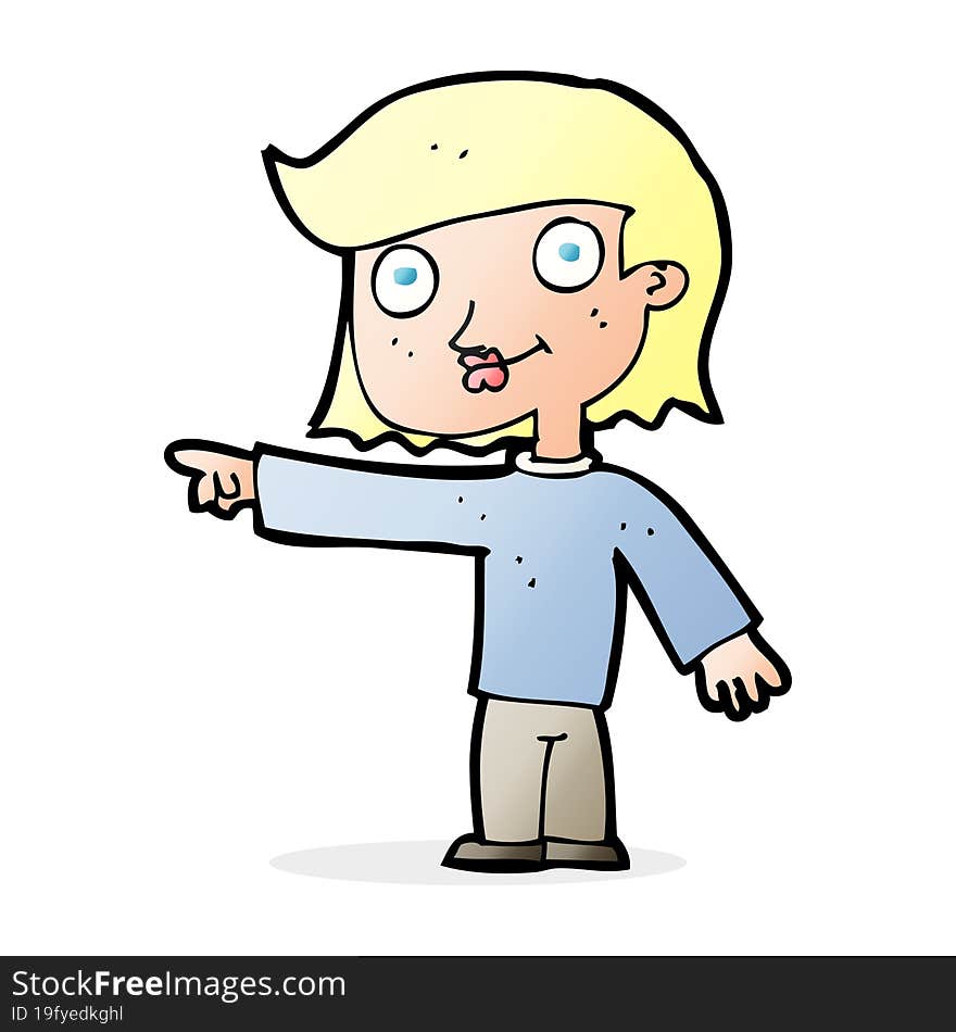 cartoon pointing person