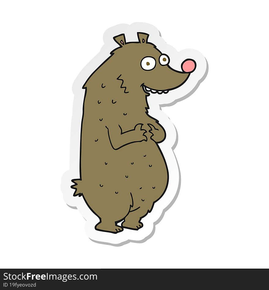 sticker of a cartoon bear