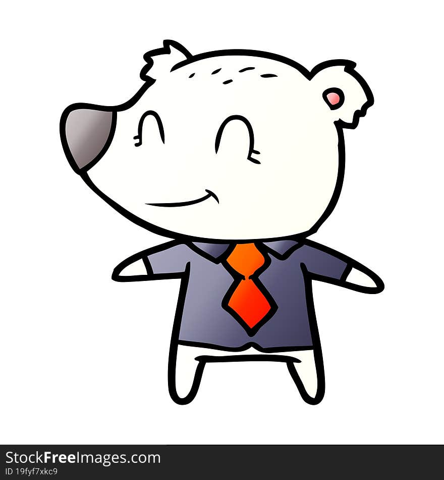 polar bear in shirt and tie cartoon. polar bear in shirt and tie cartoon