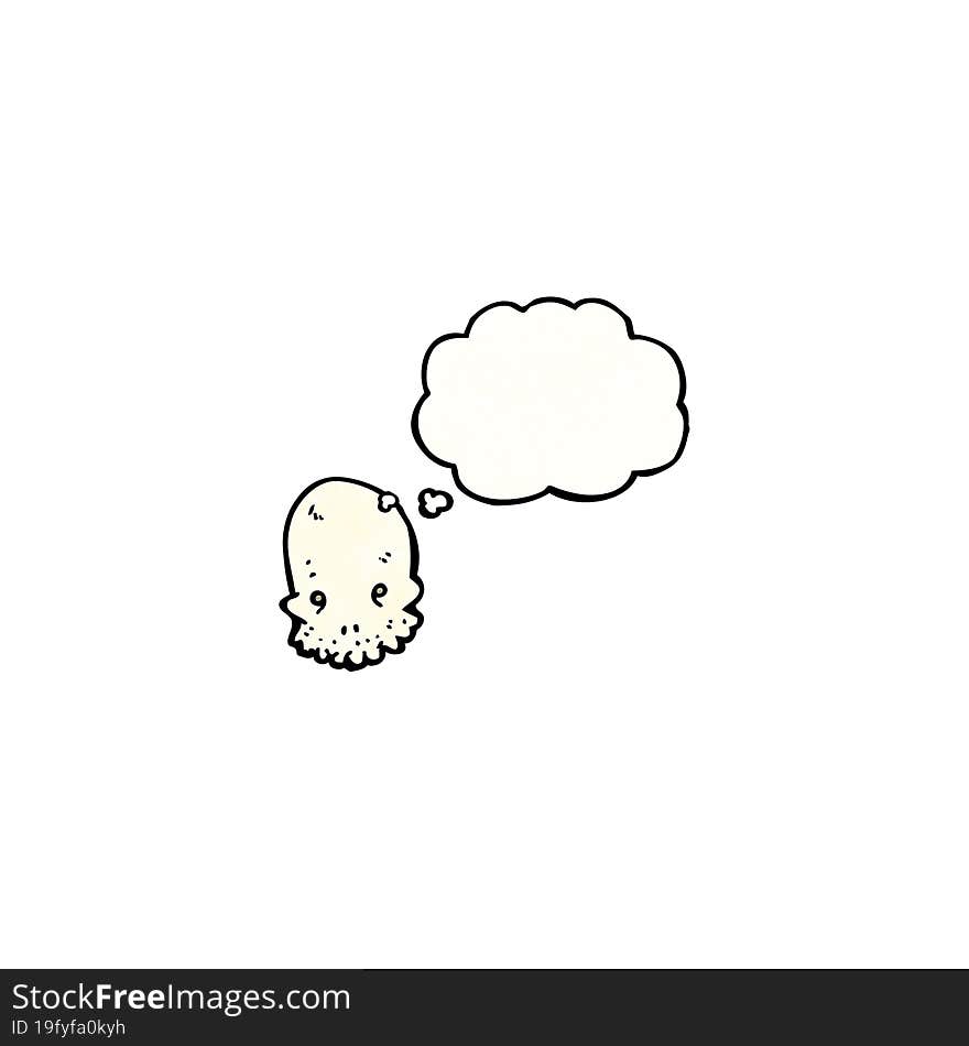 Cartoon Skull With Thought Bubble