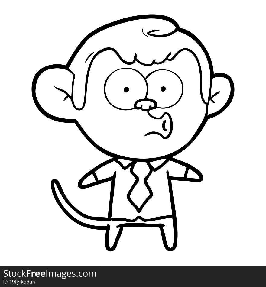 cartoon office monkey. cartoon office monkey