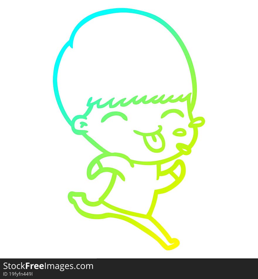 cold gradient line drawing cartoon rude man