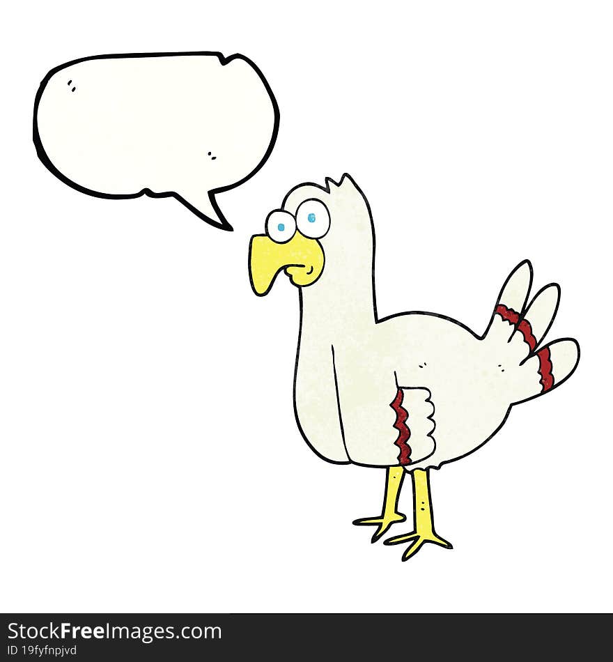 Speech Bubble Textured Cartoon Bird