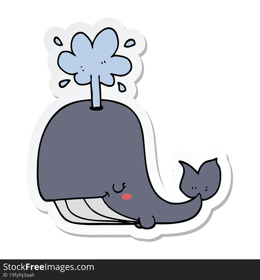 sticker of a cartoon whale