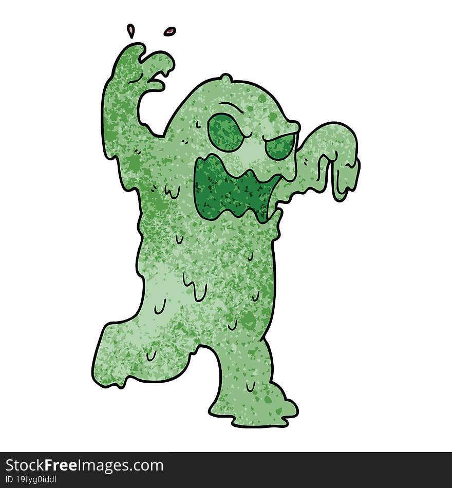 cartoon doodle slime monster