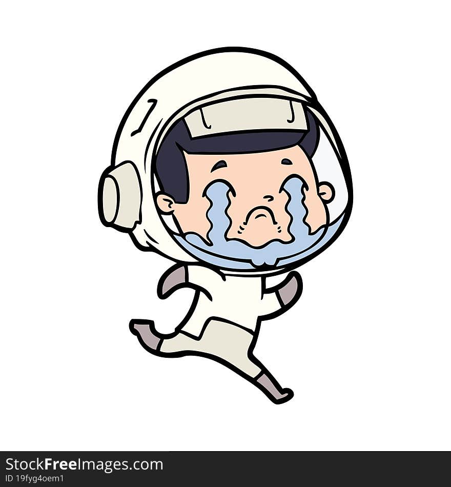 cartoon crying astronaut. cartoon crying astronaut