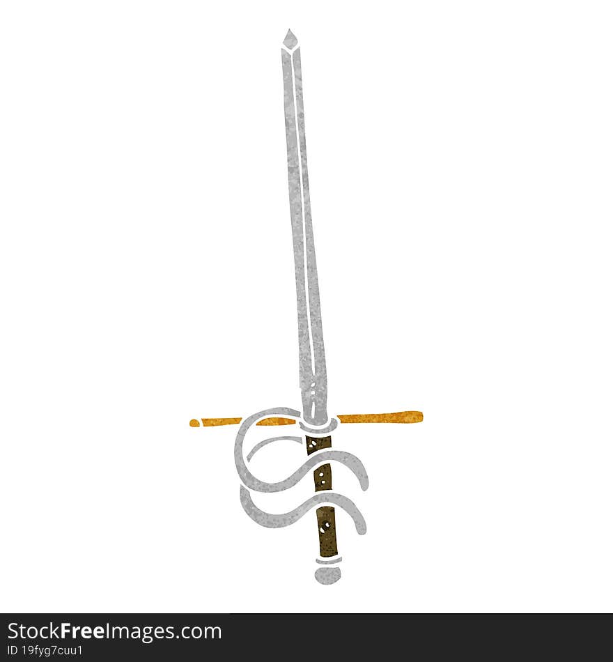 freehand retro cartoon sword