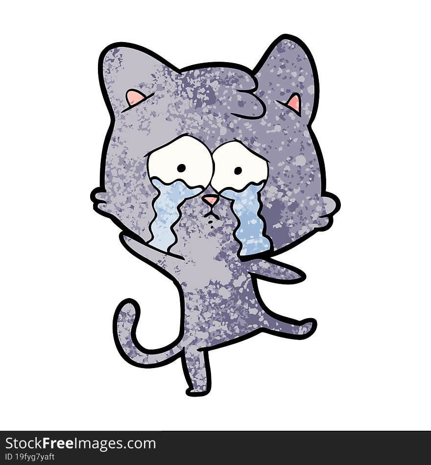 cartoon crying cat. cartoon crying cat