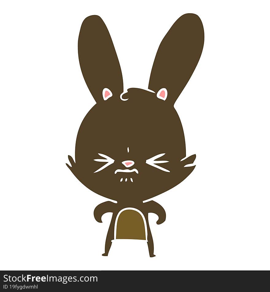 Cute Flat Color Style Cartoon Rabbit