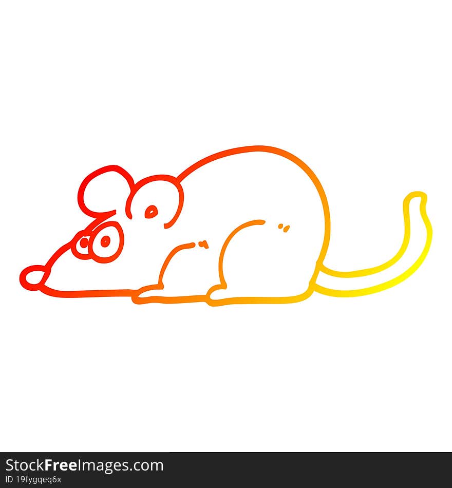 warm gradient line drawing of a cartoon rat