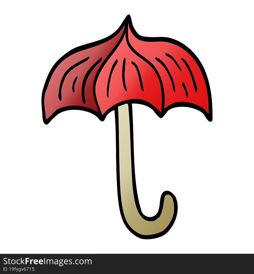 cartoon doodle open umbrella