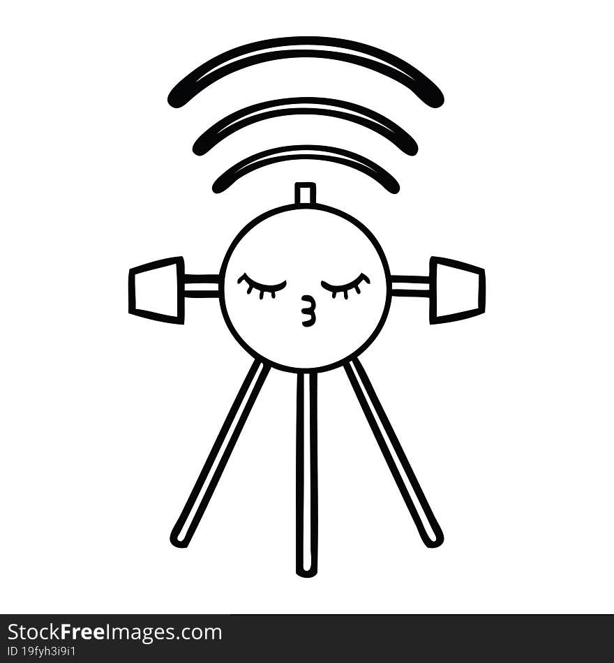 line drawing cartoon satellite