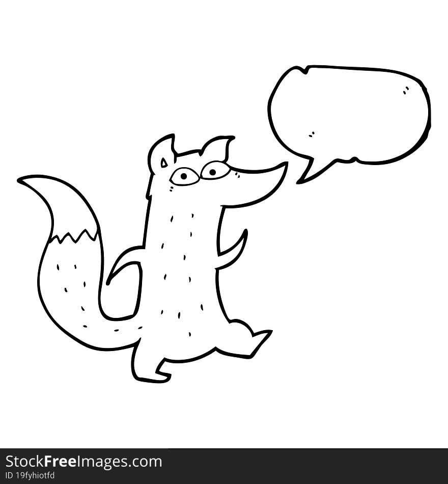 Speech Bubble Cartoon Cute Wolf