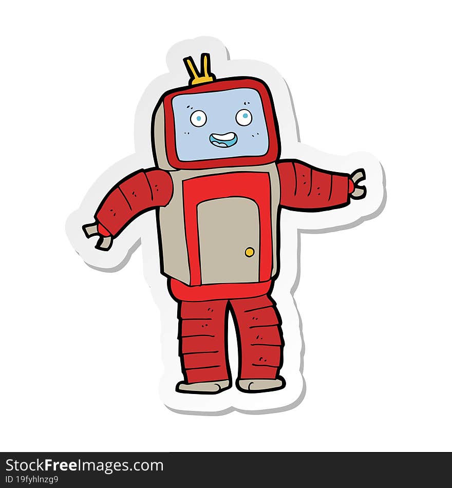 sticker of a cartoon robot