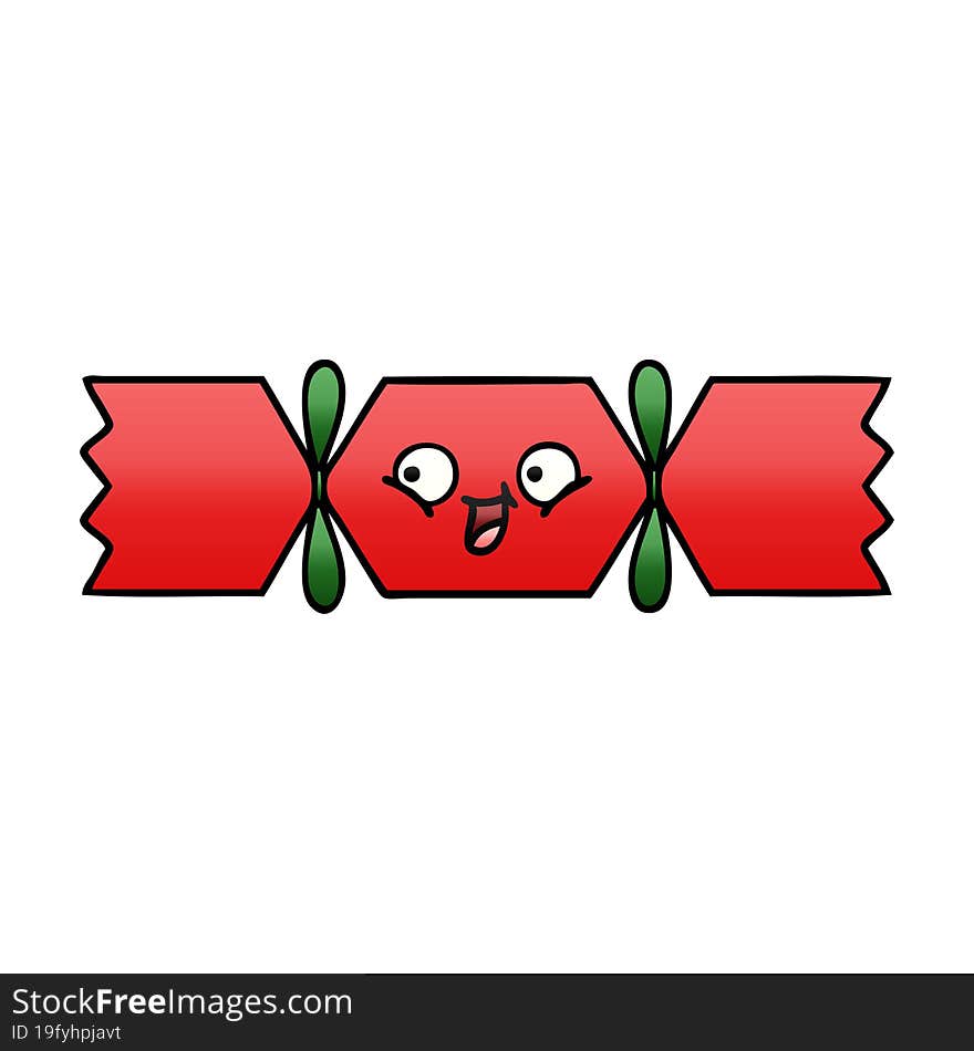 gradient shaded cartoon of a christmas cracker