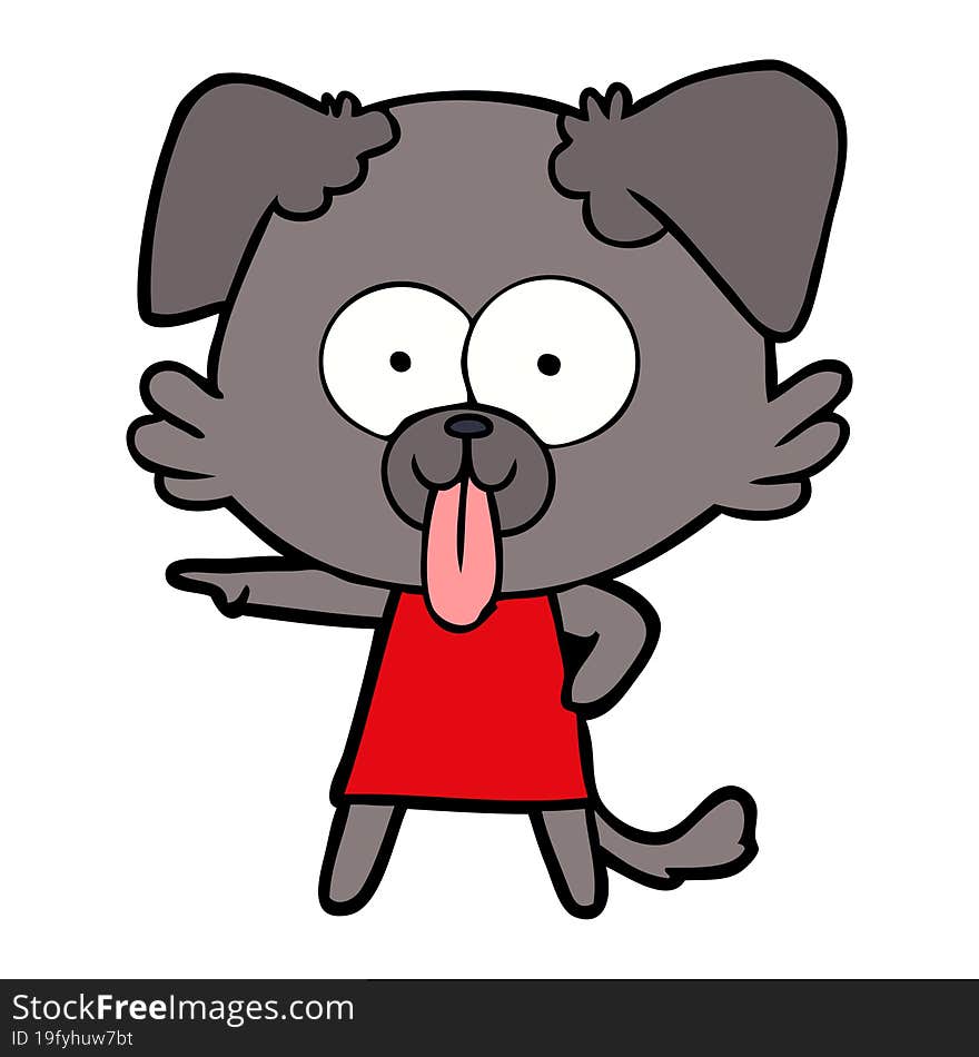 cartoon dog with tongue sticking out. cartoon dog with tongue sticking out