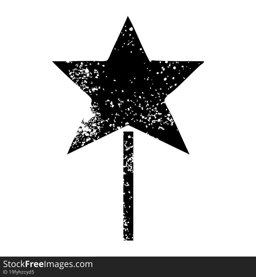 distressed symbol star wand